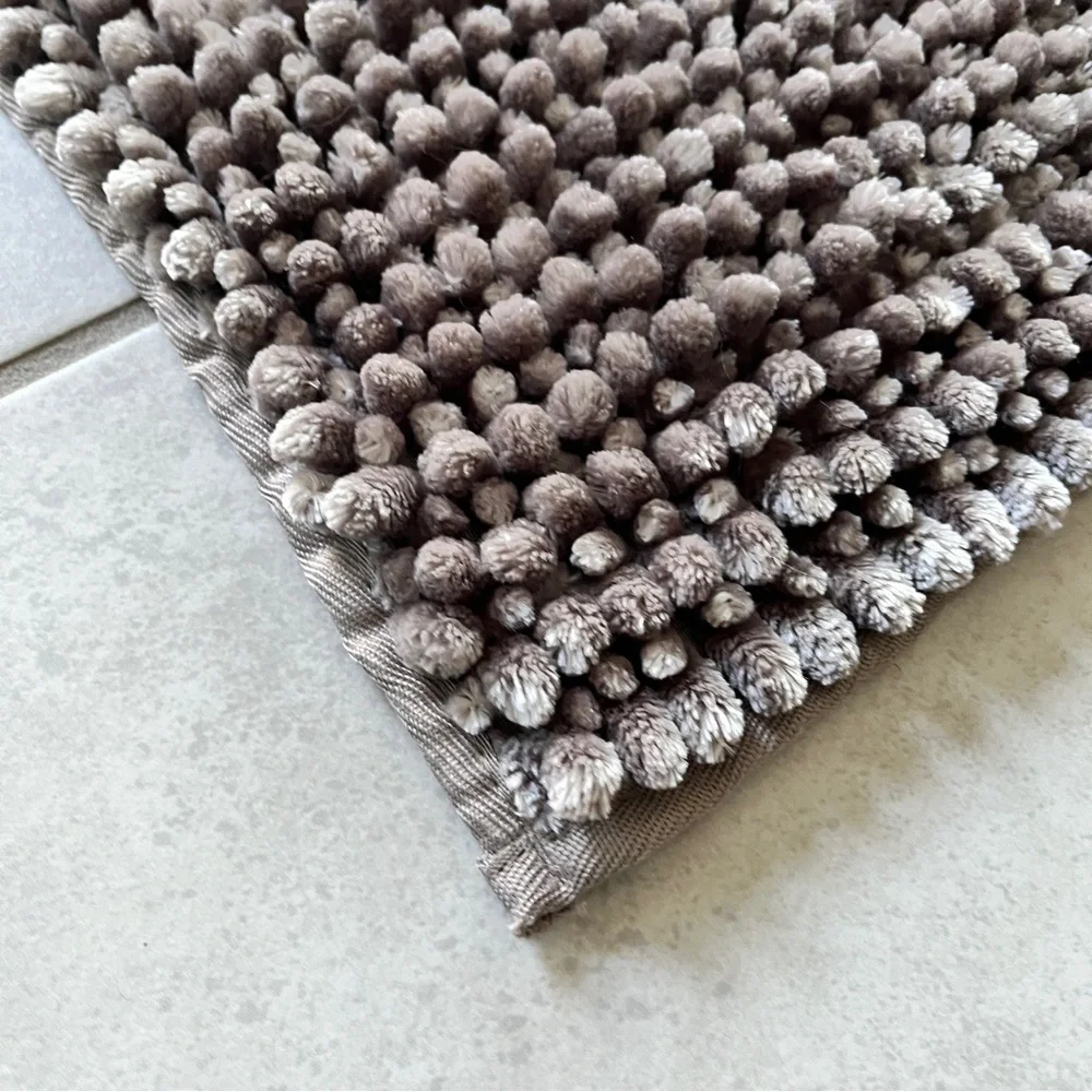 Brown and Cream Textured kitchen and Bath floor Mat rug